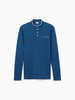 Футболка с длинным рукавом мужская MINAKU синяя, р-р 44