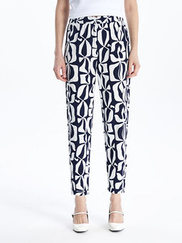 Beli Lastikli Desenli Kad?n Pantolon