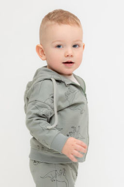 Crockid _ КР 302724/зеленый чай,динозавры к552 джемпер (толстовка) д/мал яс