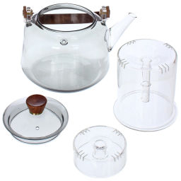 Чайник заварочный стеклянный 1000мл "Хай-Тек" с двойным ситом