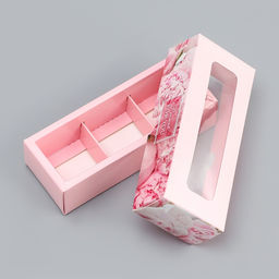 Коробка с обечайкой для 3 конфет, с окном Праздничный букет, 13?5?3.3 см