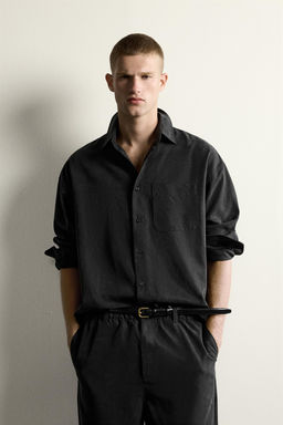 CAMISA FLUIDA RELAXED FIT / Gris oscuro - Zara фото 2