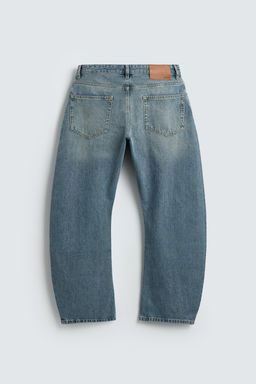JEANS RELAXED BARREL FIT / Azul / Verde - Zara фото 2