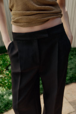 PANTALON ANCHO PINZAS / Negro - Zara фото 14