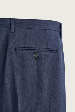 PANTAL?N REGULAR FIT TRAJE LINO - LANA / Azul - Zara фото 8
