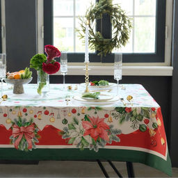 Скатерть Этель Рождественский венок, 110х150 см, с ВГМО, 100% хл, саржа 190 г/м2