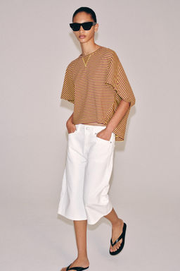 CAMISETA OVERSIZED RAYAS / amarillo - Zara фото 4