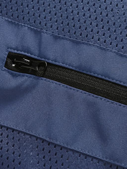 Ветровка мужская софтшелл виндстоппер с капюшоном спортивная синего цвета 9615_1S