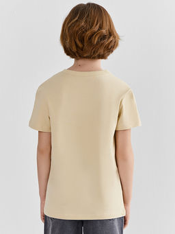 Футболка для мальчиков бежевая с надписью - Mark formelle фото 4