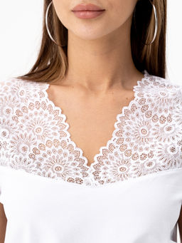 Футболка с кружевом.арт.133-5,белая - Binita фото 5