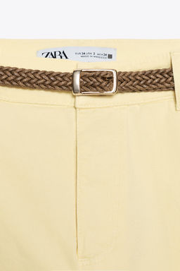 CHINO TROUSERS WITH BRAIDED BELT - Zara фото 24