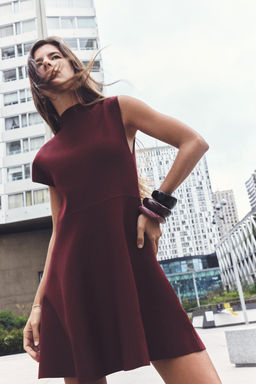 KNIT MINI SKATER DRESS - Zara фото 2