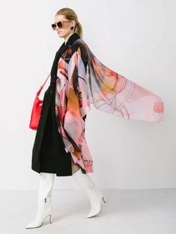 Большой мягкий очень нежный двусторонний палантин в стиле арт-деко - Tantino фото 5