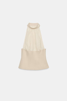 TOP HALTER COMBINADO BOTONES / Beige - Zara фото 7