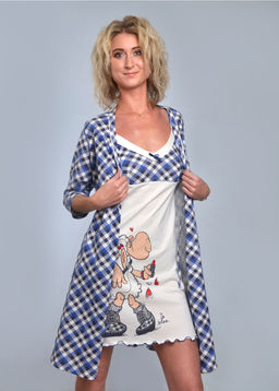 Комплект с халатом ДОЛЛИ халат + сорочка (темно синий №15)