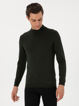 Haki Slim Fit Basic Kazak