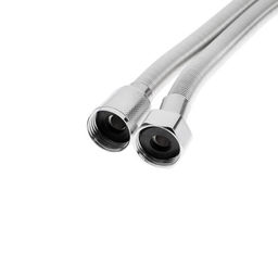 Душевой шланг ZEIN Z21PS, растягивающийся 150-200 см, гайки латунь, нержавеющая сталь, Имп/Имп