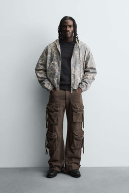 ABSTRACT PRINT DENIM JACKET