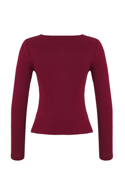 Siyah Duz Kalp Yaka Bodycone/Vucuda Oturan Crop Fitilli Esnek Orme Bluz TWOAW26BZ00069 - Trendyolmilla фото 10