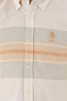 Мужская пудровая рубашка с длинным рукавом - U.s. polo assn фото 7