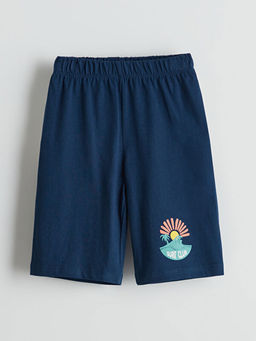 Beli Lastikli Bask?l? Erkek ?ocuk Pijama ?ort
