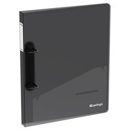 Папка на 2-х кольцах BERLINGO "No Secret" 24мм, полупрозрачная черная (RB4_2D993) 700мкм