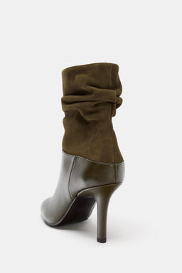 CRINKLE-EFFECT LEATHER ANKLE BOOTS - Zara фото 5