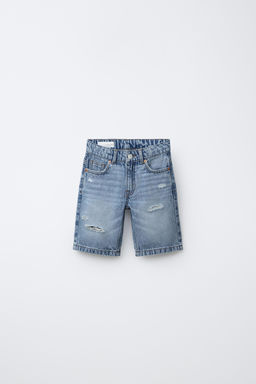 BERMUDA DENIM ROTOS / Azul medio