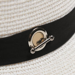 Шляпа женская с бусинами MINAKU, размер 56-58, цветмолочный