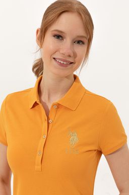 Женское желтое вязаное платье - U.s. polo assn фото 2