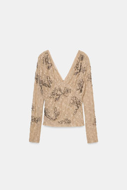 TOP WITH BEADED EMBROIDERY - Zara фото 15