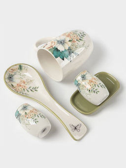 Подставка под чайный пакетик Доляна Цветы, доломит, 12?9?1.5 см, белая