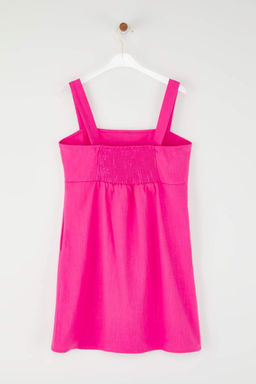 Trendyolmilla Yag Yesili Keten Kar?s?ml? A Kesim Gipeli Ask?lar? Ayarlanabilir Mini Dokuma Elbise TWOSS25EL00648  фото 15