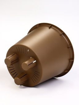 Кашпо для цветов «Микрит», 7.8 л, d=28 см, h=25.5 см, со вставкой, пластиковое, бежевое