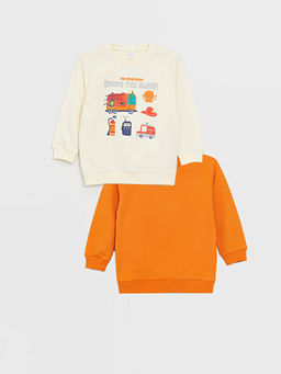 Bask?l? Uzun Kollu Erkek Bebek Sweatshirt 2li - Waikiki фото 2