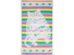 Полотенце махровое 6с104.411ж1 Счастье есть(св.радужка) 67х40см