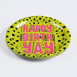 Цена за 10 шт. Тарелка бумажная Happy Birthday, яркая, 18 см - Страна карнавалия фото 7