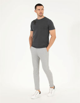 Siyah Slim Fit Kartal Bask_l_ Bisiklet Yaka Ti__rt - Pierre cardin фото 4