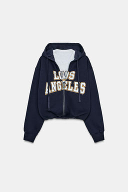 CONTRAST VARSITY HOODIE - Zara фото 9