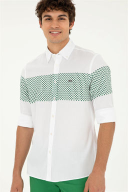 U. S. Polo Assn / Мужская зеленая рубашка с длинным рукавом - U.s. polo assn фото 3