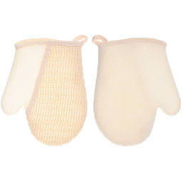 Цена за 3 шт. Мочалка - варежка массажная "SANTA MONIKA - SENDU", цвет белый, 18*22см (ZIP пакет)