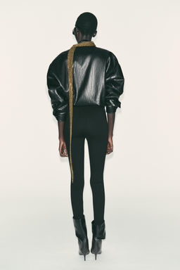 LEGGINGS WITH GOLD BUTTON DETAIL - Zara фото 8