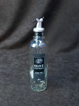 Бутылка 500 мл, цилиндр с пласт. дозатором для масла, стекло арт.02020