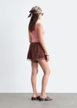 Minipantalones cortos jacquard ribete de encaje - H&m фото 5
