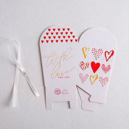 Цена за 5 шт. Коробка бонбоньерка, упаковка подарочная, With love, 8?7.5?6 см см