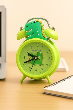 Часы-будильник Dinopalm, green (13х9 см)