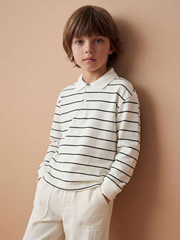 Polo Yaka ?izgili Erkek ?ocuk Ti??rt