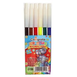 Цена за 24 шт. Фломастеры 6 цветов Calligrata, невентилируемый колпачок  фото 2