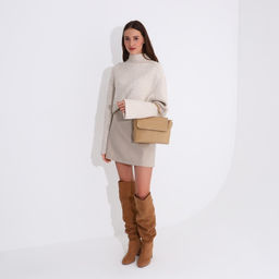 Сумка-мессенджер на клапане, цвет бежевый - Simaland фото 8