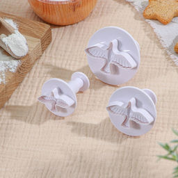 Плунжеры кондитерские Доляна «Птица», набор 3 шт., 4.5×5 см, пластик, белые